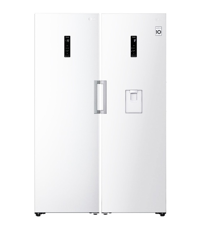 یخچال فریزر دوقلو الجی سفید GC-F411EQDM و GC-B414EQFM نمای روبهرو